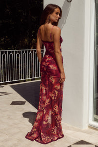 KIATA RUFFLE MAXI DRESS - ELIANA RED