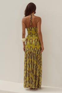 KIKI HIGH SLIT MAXI DRESS - CASSIA YELLOW
