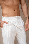 KILIAN PANT - WHITE PINSTRIPE