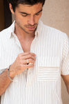 KILIAN SHIRT - WHITE PINSTRIPE