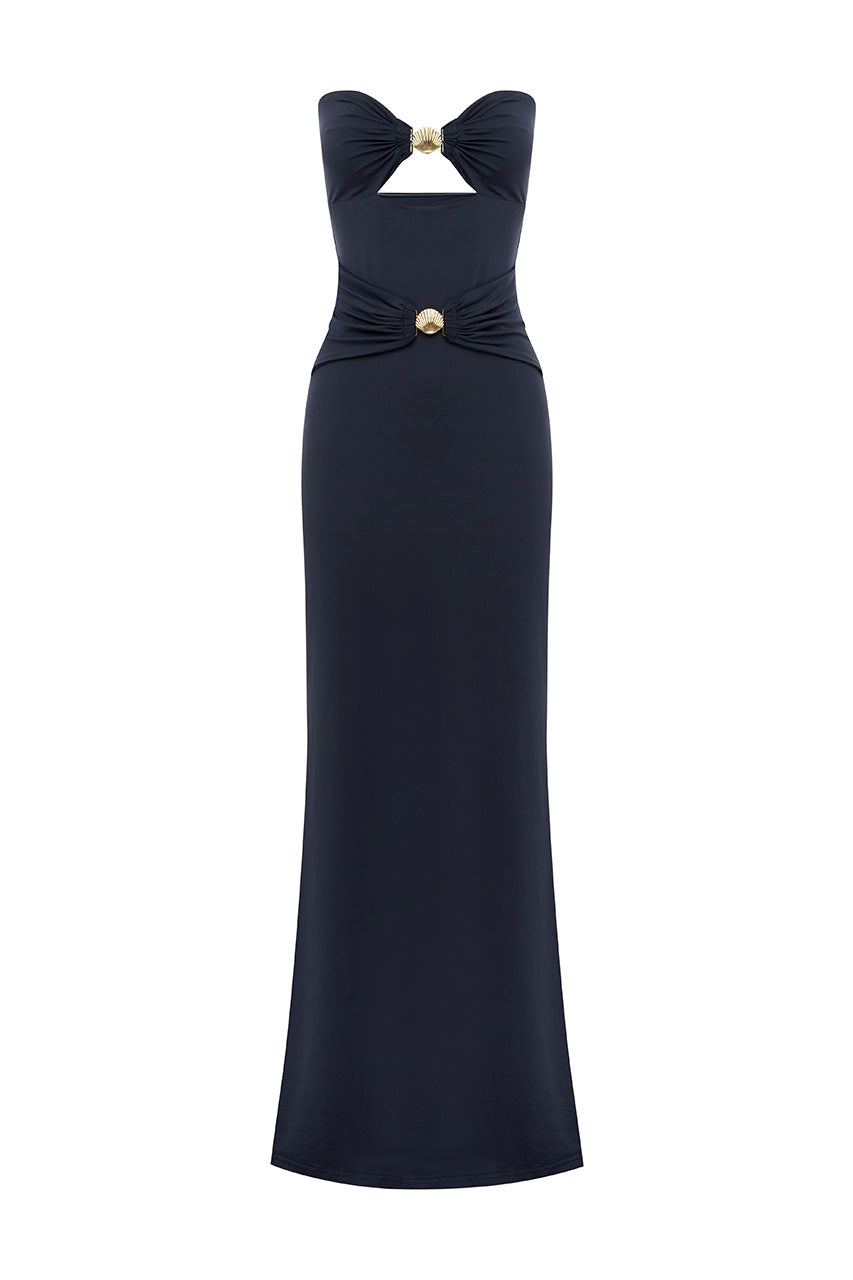 KLEO STRAPLESS MAXI DRESS - NAVY