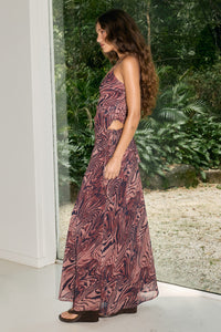 KODI LOW WAISTED WRAP MAXI SKIRT - TRIANA CHOCO