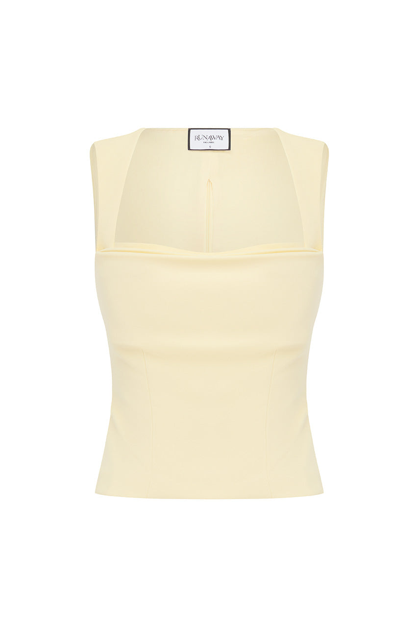 KODY SQUARE NECK TOP - LEMON
