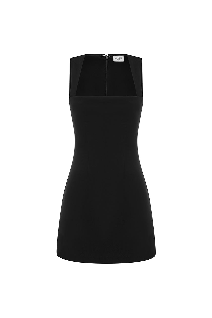 KODY SQUARE NECK MINI DRESS - BLACK