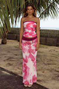 MELITA BEAD TRIM MAXI SKIRT - FANTASIA PINK