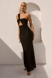 KYREE ONE SHOULDER MAXI DRESS - BLACK