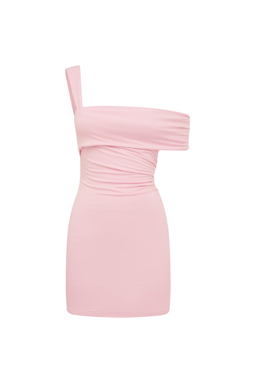 LARSEN ONE SHOULDER MINI DRESS - MUSK