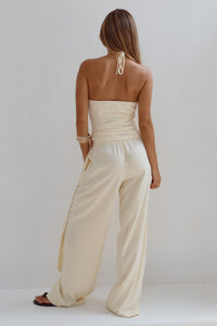 LAURA HALTER KEYHOLE TOP - BUTTER