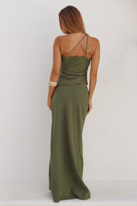 LEA ONE SHOULDER STRAPPY TOP - FERN