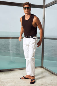 LEONARDO KNIT SINGLET - CHOCOLATE