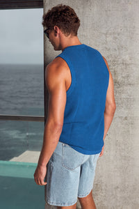 LEONARDO KNIT SINGLET - NAVY