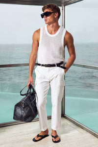 LEONARDO KNIT SINGLET - WHITE