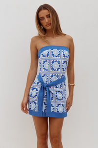 LILLIANNA STRAPLESS MINI DRESS - LOLA BLUE