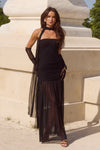 LILLIE CORSET MAXI DRESS - BLACK