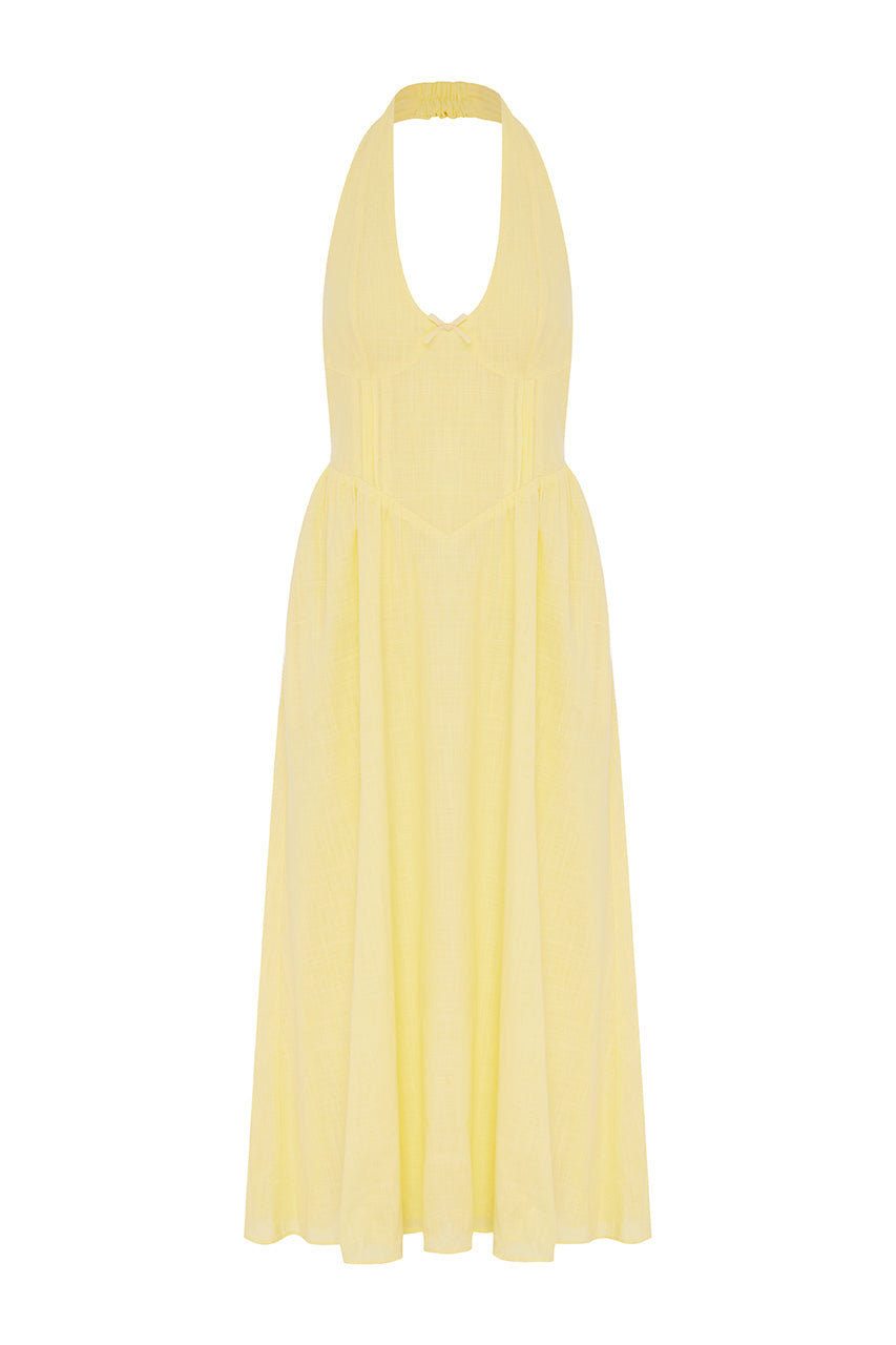 LIMONI MIDI DRESS - LEMON