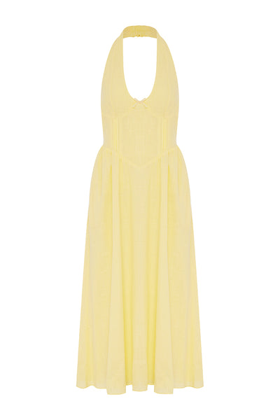 LIMONI MIDI DRESS - LEMON