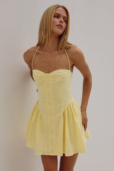 LIMONI MINI DRESS - LEMON