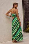 LOANI MAXI DRESS - GREEN STRIPE
