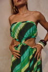 LOANI MAXI DRESS - GREEN STRIPE