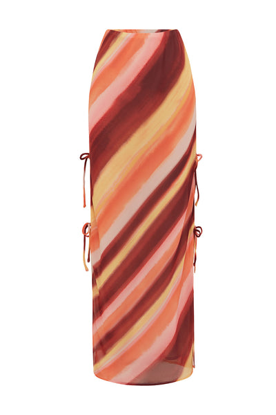 LORALEI MAXI SKIRT - PEACH STRIPE