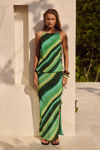 LORALEI MAXI SKIRT - GREEN STRIPE