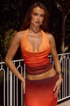 LOTUS COWL HALTER TOP - BLAZE OMBRE