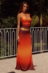 LOTUS LOW WAIST MAXI SKIRT - BLAZE OMBRE