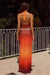 LOTUS LOW WAIST MAXI SKIRT - BLAZE OMBRE