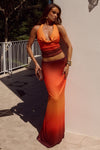 LOTUS LOW WAIST MAXI SKIRT - BLAZE OMBRE