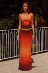 LOTUS COWL HALTER TOP - BLAZE OMBRE