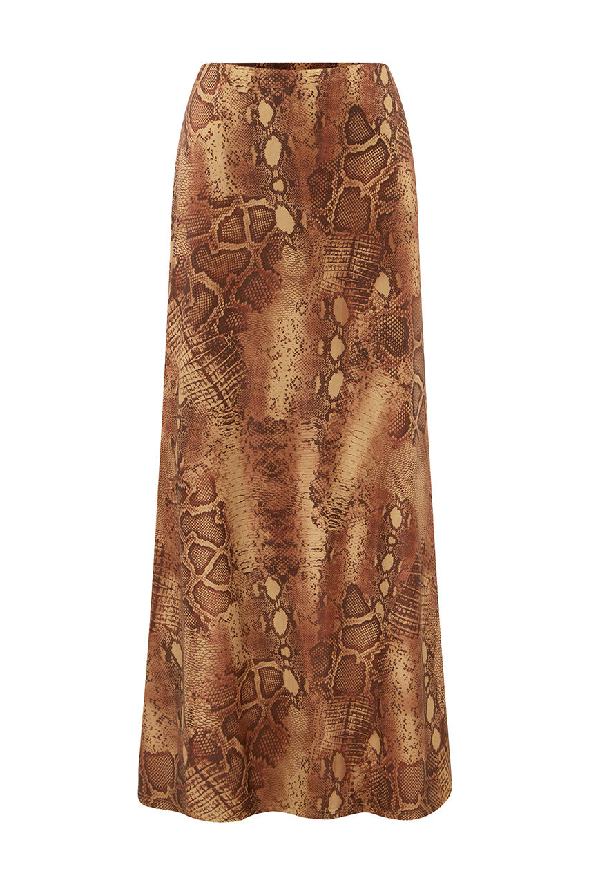 LOTUS MAXI SKIRT - TAN VIPER