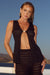 LOUI SLEEVELESS OPEN FRONT KNIT TOP - BLACK
