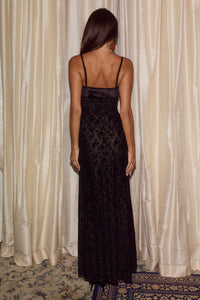 LUCIE STRAPPY TIE FRONT MAXI DRESS - BLACK
