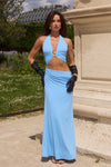 LUMIA HALTER MAXI DRESS - BLUEBELL