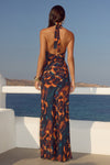 MABELLA HALTER MAXI DRESS - VALINA ORANGE