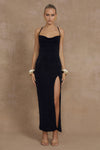 SLINKY SLIP DRESS - BLACK