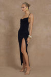 SLINKY SLIP DRESS - BLACK