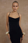 SLINKY SLIP DRESS - BLACK