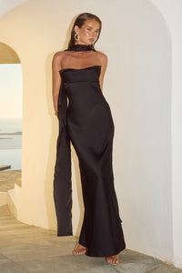 MADELEINE STRAPLESS MAXI DRESS - NOIR