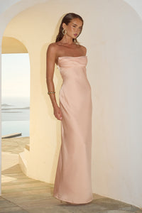 MADELEINE STRAPLESS MAXI DRESS - PEACH
