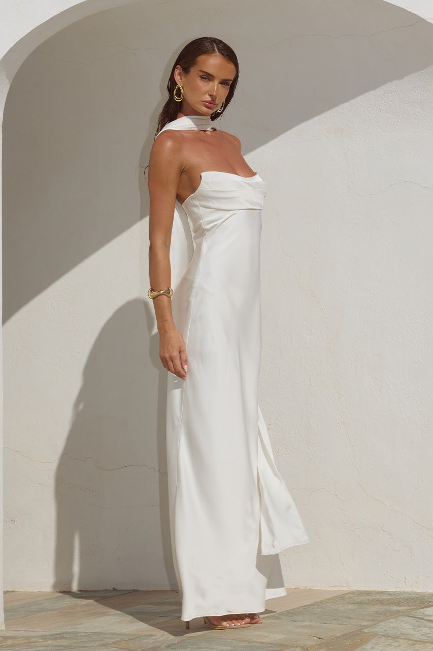 MADELEINE STRAPLESS MAXI DRESS - PEARL