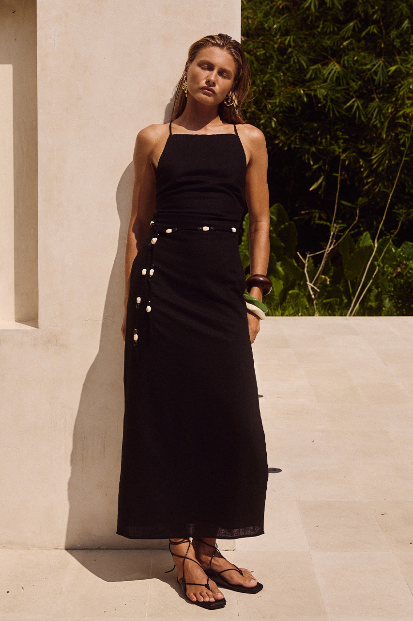 MADELENA MIDI DRESS - BLACK