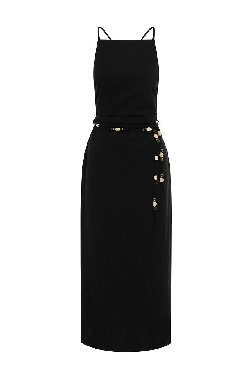 MADELENA MIDI DRESS - BLACK