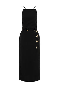 MADELENA MIDI DRESS - BLACK