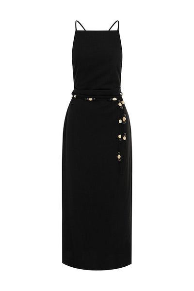 MADELENA MIDI DRESS - BLACK