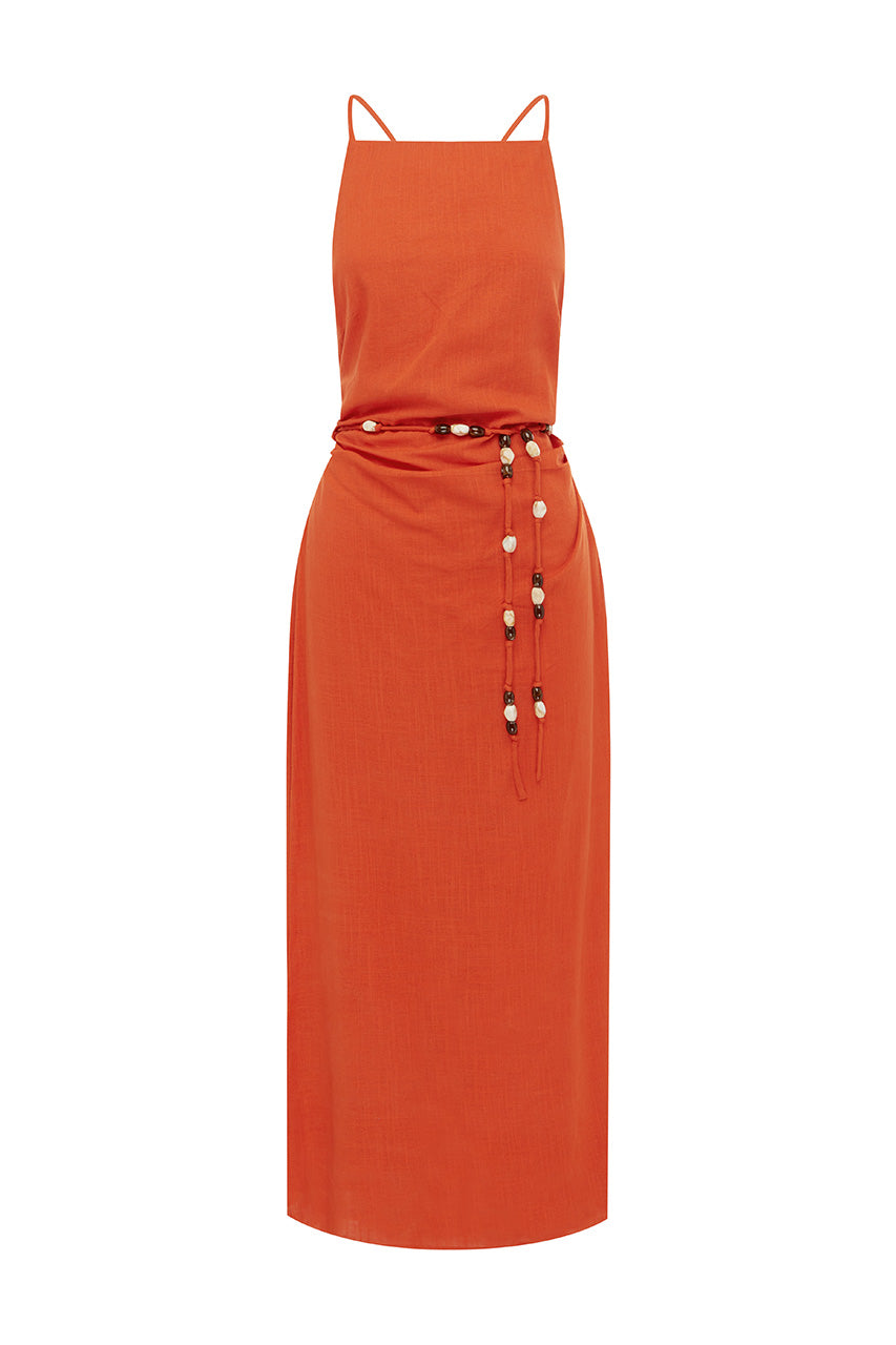 MADELENA MIDI DRESS - ORANGE
