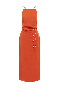 MADELENA MIDI DRESS - ORANGE