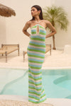 MAHLIA MAXI DRESS - AQUA MULTI