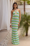 MAHLIA MAXI DRESS - AQUA MULTI