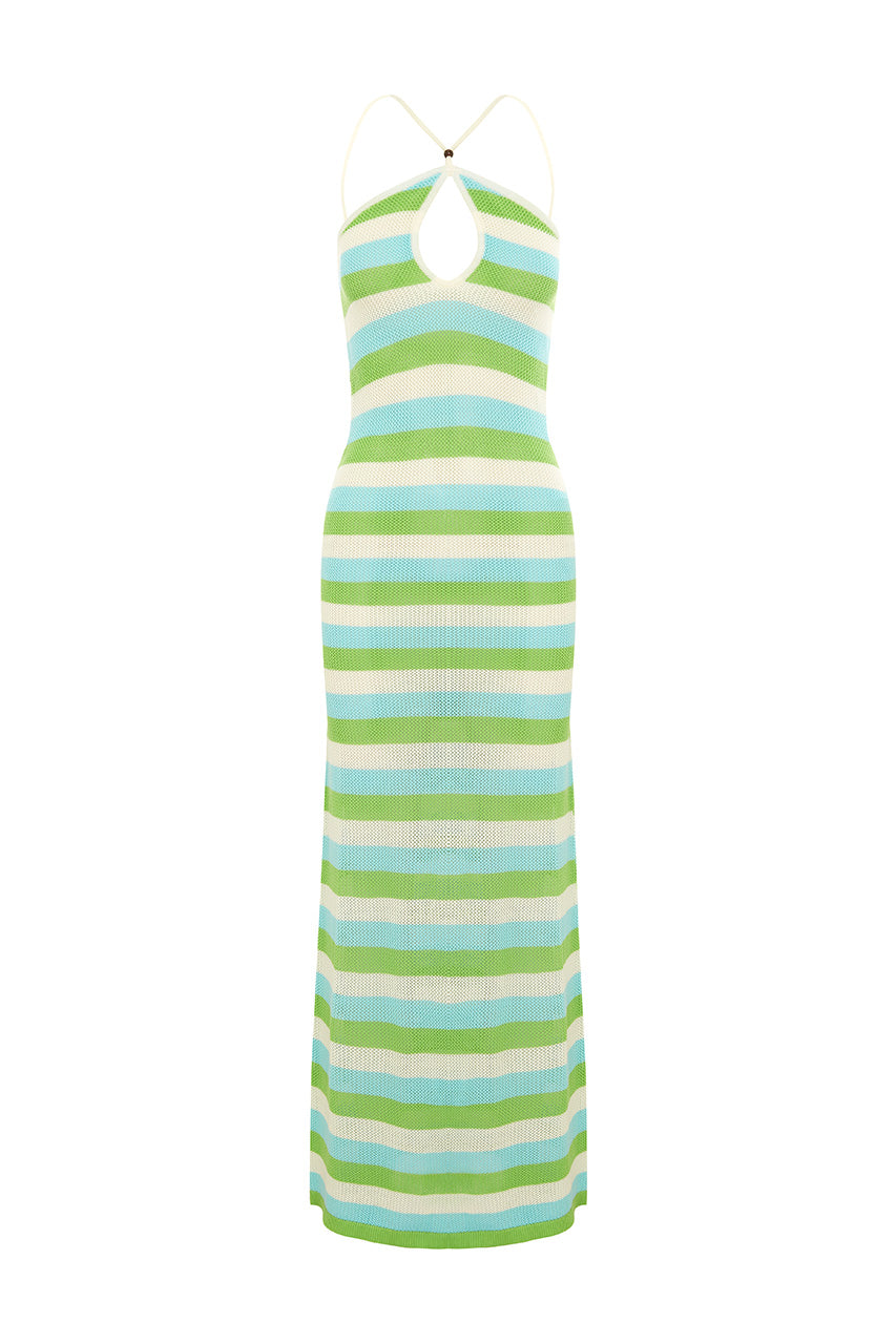 MAHLIA MAXI DRESS - AQUA MULTI